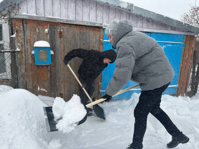Активисты БРСМ помогают с уборкой снега пожилым жителям